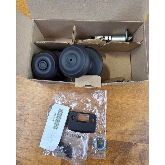 Schlage F40 622 Bed Bath Bowery Door Knob Lockset, Privacy Lock, Matte Black New - Picture 2 of 8